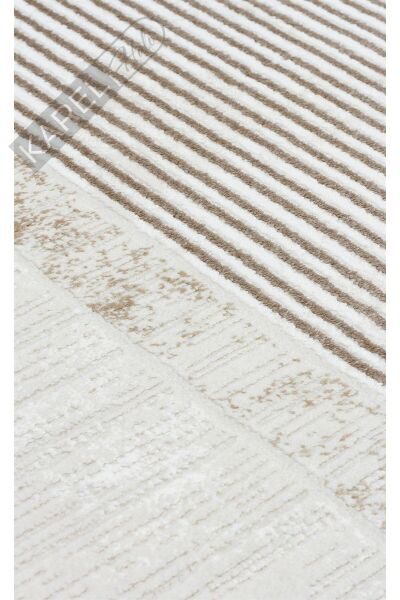 LAGOS XW LGS 18 CREAM BEIGE XW Hav Toz Vermez Eskitme Desenli Modern Makine Halısı