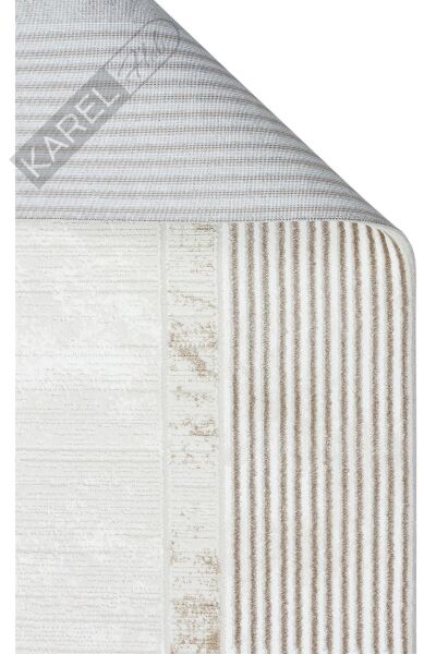 LAGOS XW LGS 18 CREAM BEIGE XW Hav Toz Vermez Eskitme Desenli Modern Makine Halısı