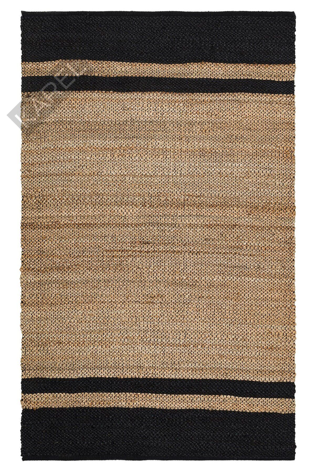 ECHO ECH 07 NATURAL BLACK  El Dokuma Naturel Jüt Hasır Halı