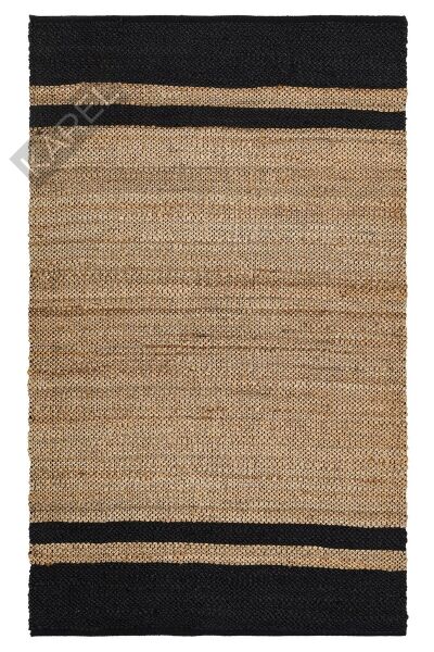 ECHO ECH 07 NATURAL BLACK  El Dokuma Naturel Jüt Hasır Halı