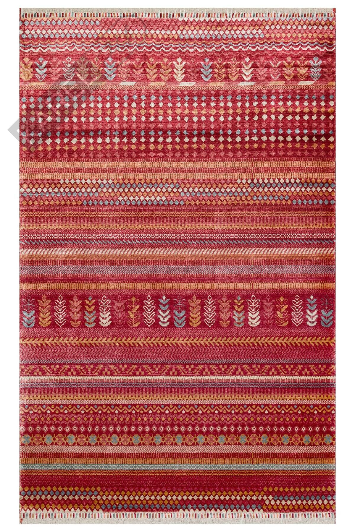 Zara Zr 19 Red Multy Otantik Desenli El Emeği Ile Özel Tezgahlarda Üretilen Modern Uşak Halısı