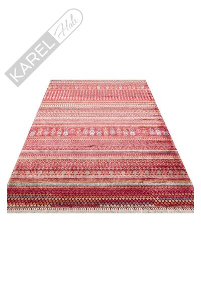 Zara Zr 19 Red Multy Otantik Desenli El Emeği Ile Özel Tezgahlarda Üretilen Modern Uşak Halısı