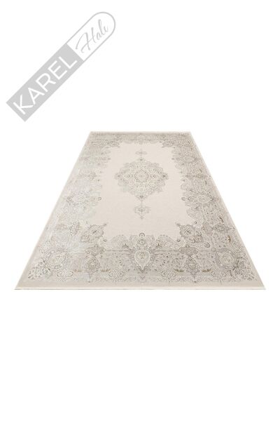 PALMIRA PLM 01 CREAM GREY Yüksek Kaliteli Sık Dokuma Modern Salon Halısı