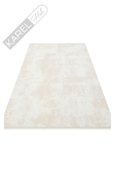 SATEEN ST 109 CREAM BEIGE Yıkanabilir Kaymaz Tabanlı Hav Vermez Sık Dokuma Modern Halı