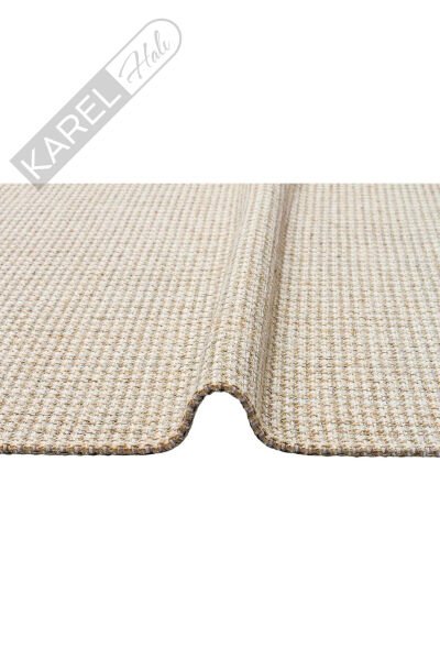 Brooklyn Brk 01 Cream Sılver Hasır Desenli Ince Halı