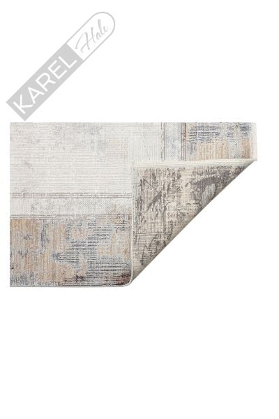 MAHAL MHL 03 CREAM ANTRASIT  Modern Desenli Yüksek Kalite Sık Dokuma Salon Halısı