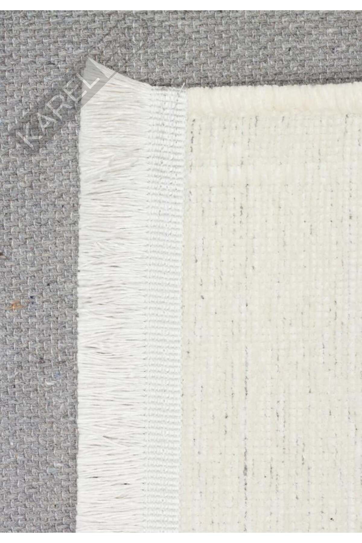 LIZA KILIM LIZ 02 WHITE Hav Toz Vermez Kaymaz Tabanlı Yıkanabilir Düz Renk Kilim