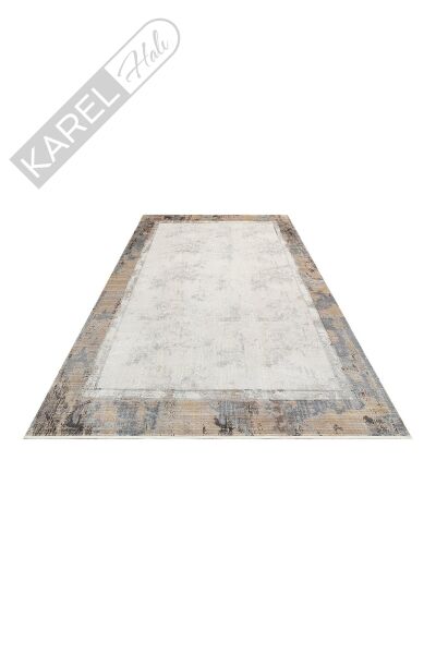MAHAL MHL 03 CREAM ANTRASIT  Modern Desenli Yüksek Kalite Sık Dokuma Salon Halısı