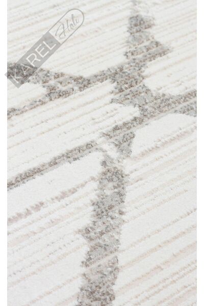 PADONA PDN 02 CREAM GREY  Extra Yumuşak Dokulu Sık Dokuma Modern Desenlere Sahip Şık Salon Halısı