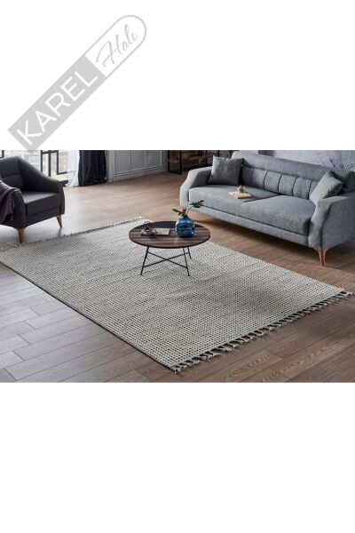 SOHO SH 13 CREAM GREY Hav Toz Vermez Hasır Dokuma Modern Makine Halısı