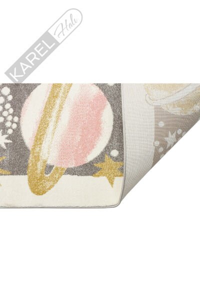 Eko Kids KDS23 Pastel Renkli Gezegen Temalı Hav ve Toz Vermeyen Çocuk Halısı