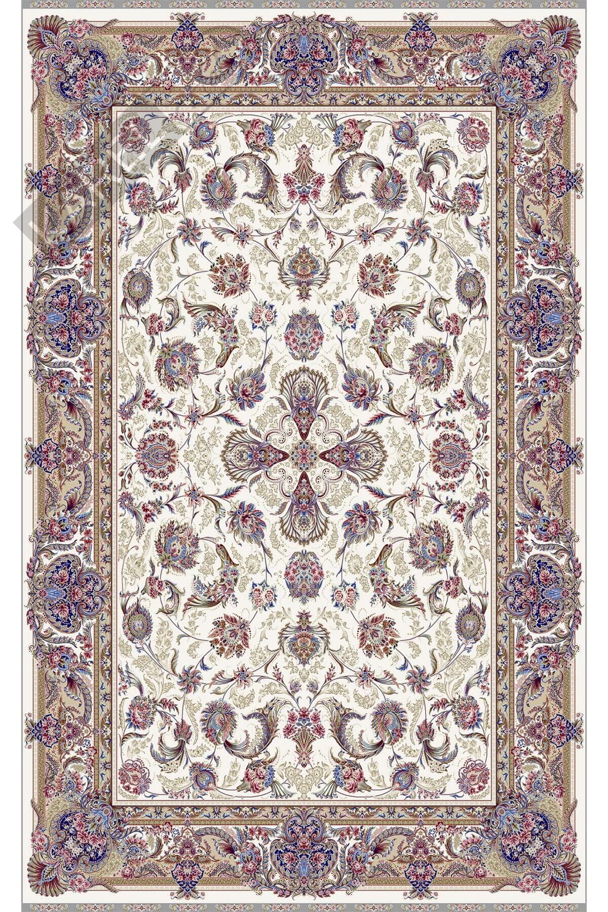ISFAHAN ISF 01 CREAM Klasik Desenli Yüksek Kalite Sık Dokuma Makine Halısı