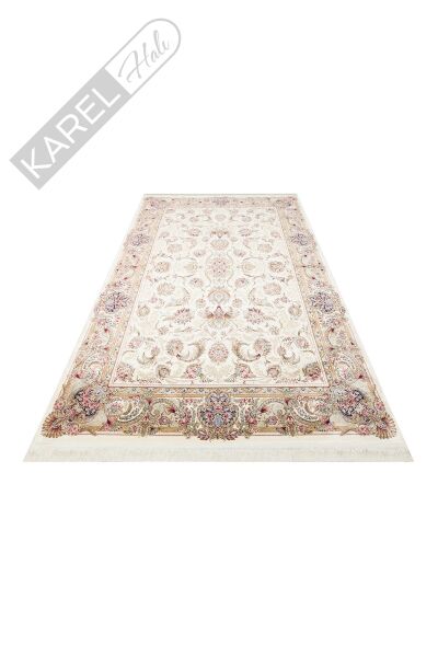 ISFAHAN ISF 01 CREAM Klasik Desenli Yüksek Kalite Sık Dokuma Makine Halısı