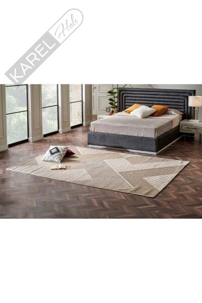 ZENITH ZNT 01 LATTE  Yüksek Alçak Dokulu Naturel Yün ve Viskon Modern Dokuma Halı