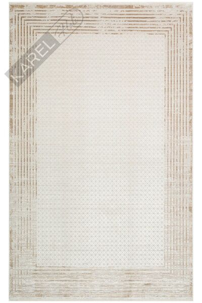 MAHAL MHL 01 CREAM GOLD  Art Deco Desenli Yüksek Kalite Sık Dokuma Salon Halısı