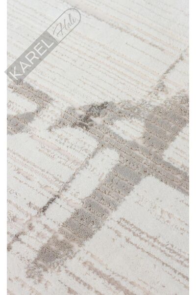 PADONA PDN 02 CREAM GREY  Extra Yumuşak Dokulu Sık Dokuma Modern Desenlere Sahip Şık Salon Halısı