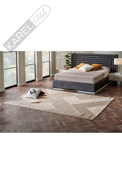 ZENITH ZNT 01 LATTE  Yüksek Alçak Dokulu Naturel Yün ve Viskon Modern Dokuma Halı