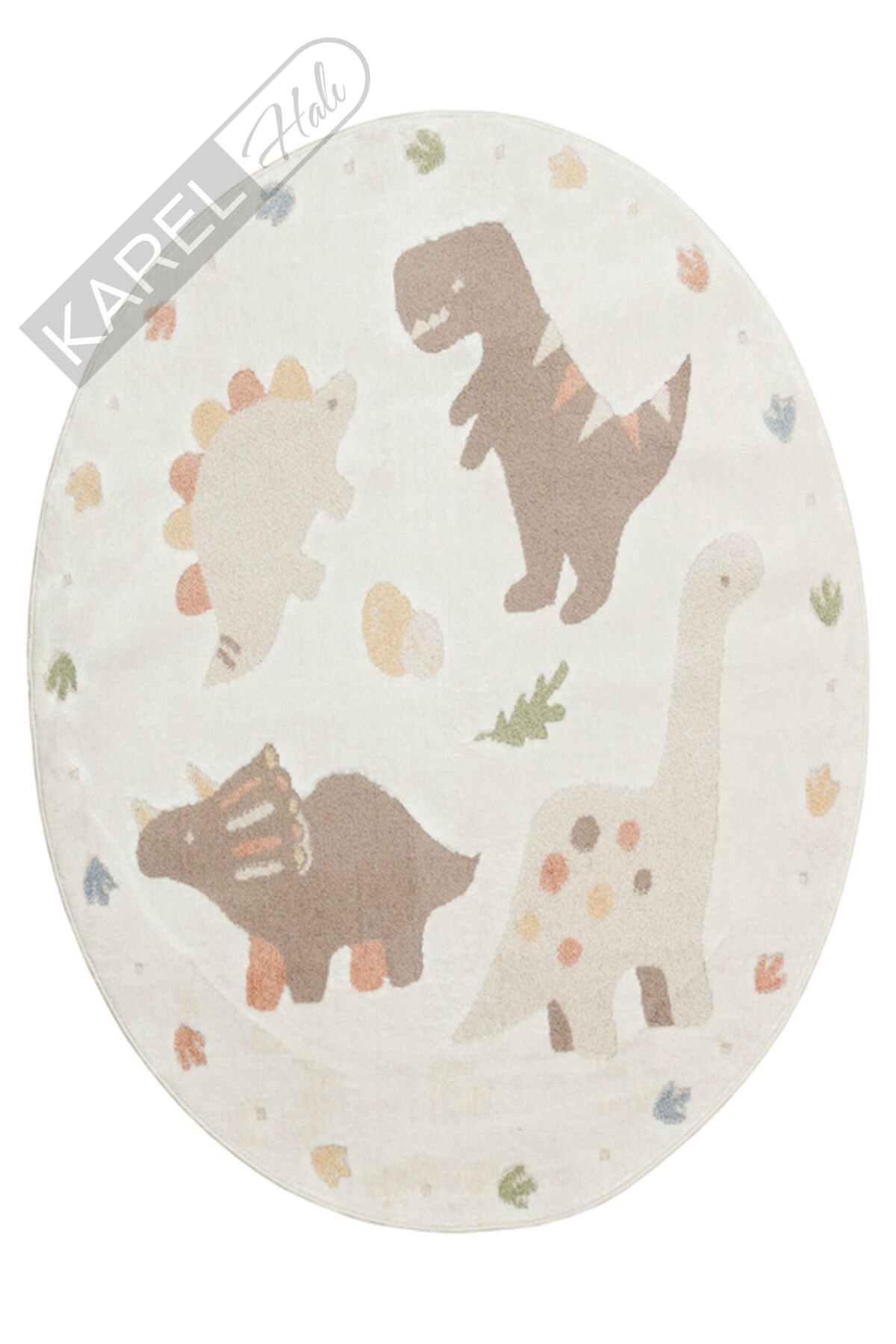 Bambino BMB07 Krem Multi Pastel Renkli Hayvan Temalı Hav ve Toz Vermeyen Çocuk Halısı