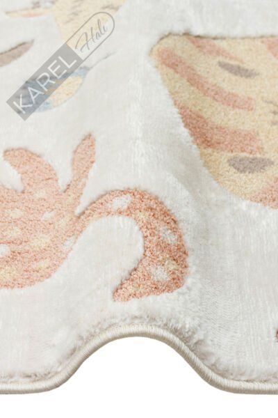 Bambino BMB06 Krem Multi Pastel Renkli Hayvan Temalı Hav ve Toz Vermeyen Çocuk Halısı