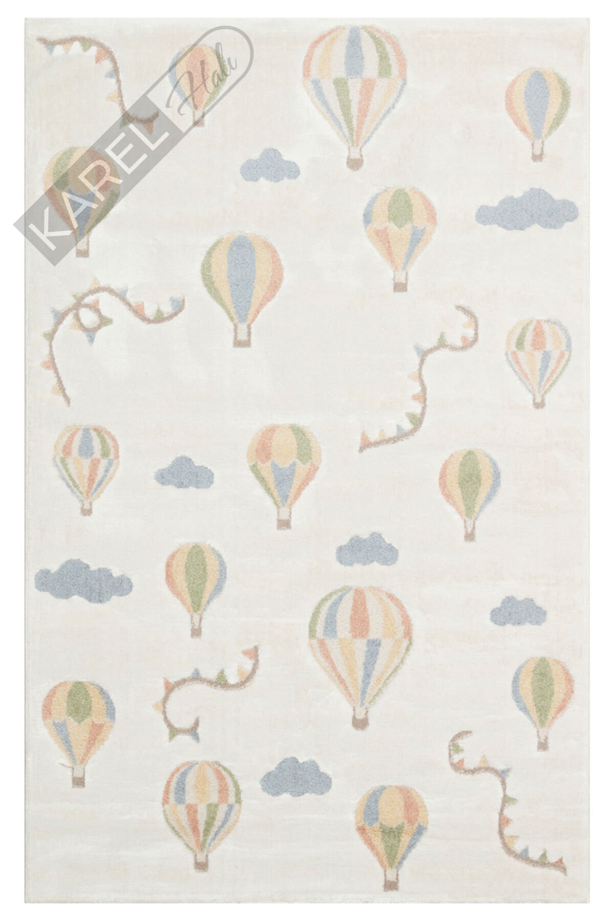 Bambino Bmb05 Cream Multy Yumuşacık Dokulu Pastel Renklere Sahip Çocuk Halısı