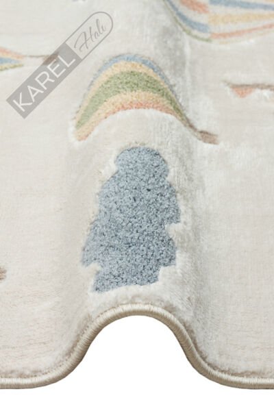 Bambino Bmb05 Cream Multy Yumuşacık Dokulu Pastel Renklere Sahip Çocuk Halısı