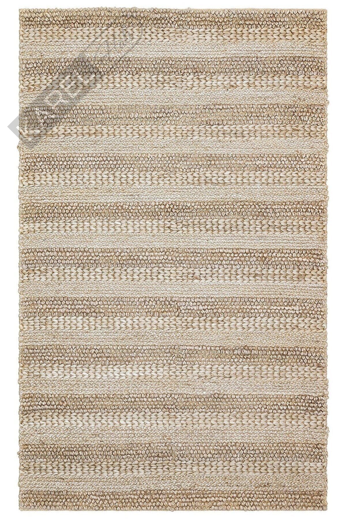 NETRA S-1410 SILVER XW  Farklı Örgü Dokusuna Sahip El Dokuma Naturel Jüt Hasır Halı