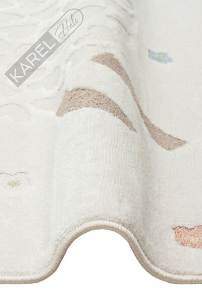 Bambino BMB02 Krem Multi Pastel Renkli Kuzu Temalı Hav ve Toz Vermeyen Çocuk Halısı