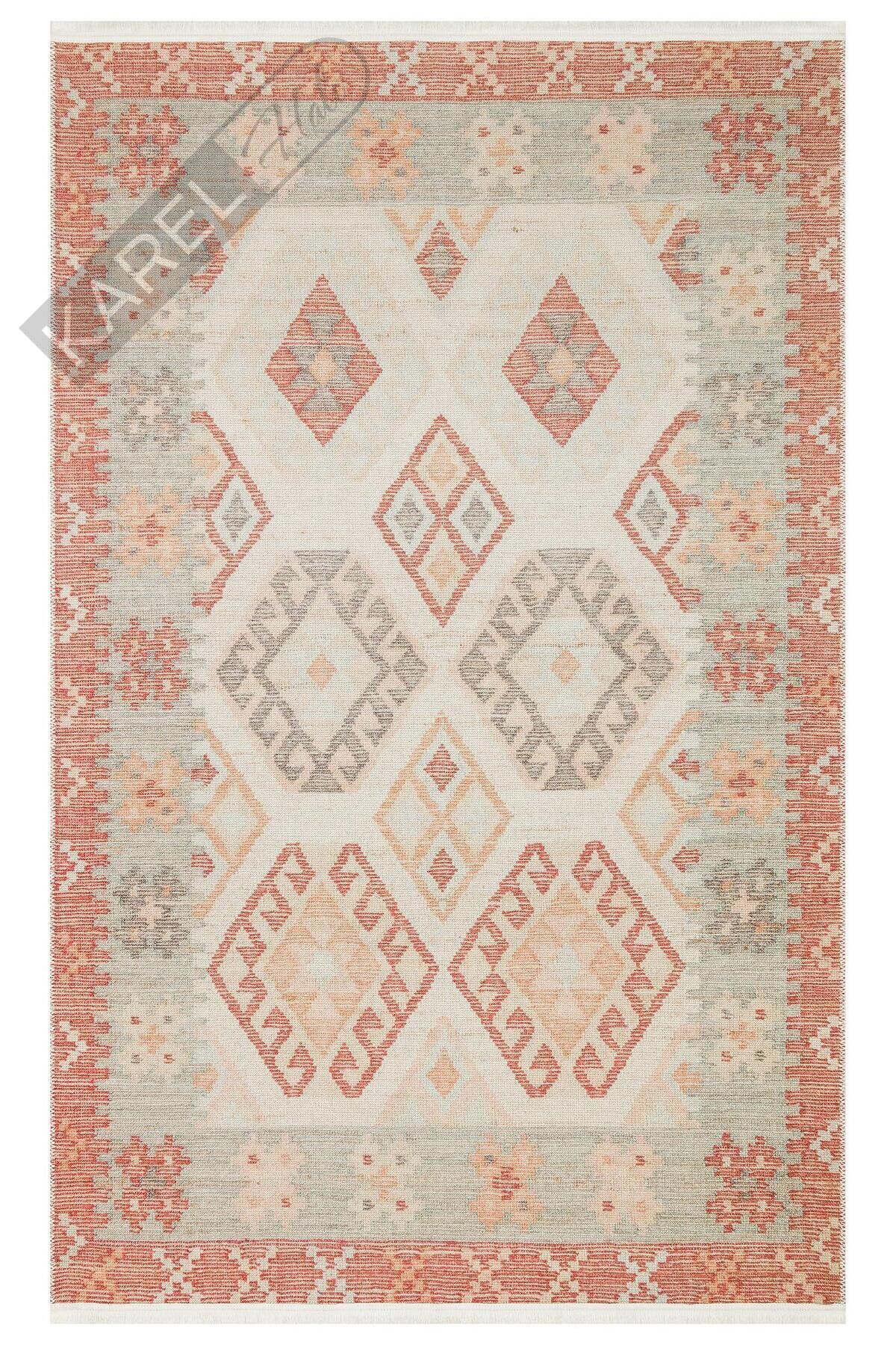 ELISTA ELS 101 CREAM MULTY  Vintage Desenlere Sahip Kaydırmaz Yıkanabilir Modern Halı