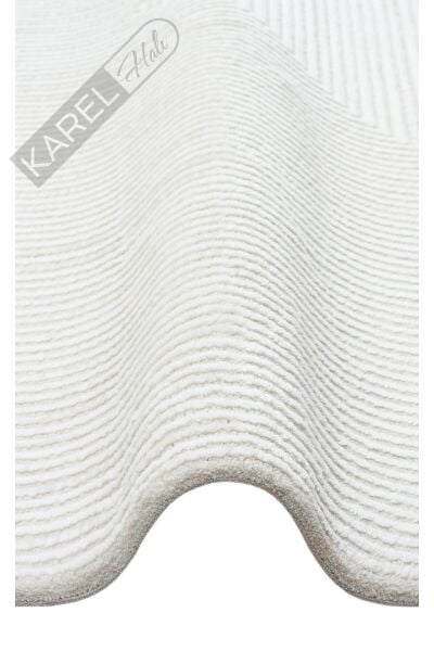 LAGOS XW LGS 22 CREAM GREY XW  Hav Toz Vermez Eskitme Desenli Modern Makine Halısı