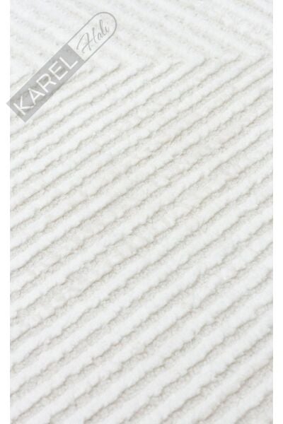 LAGOS XW LGS 22 CREAM GREY XW  Hav Toz Vermez Eskitme Desenli Modern Makine Halısı