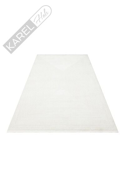 LAGOS XW LGS 22 CREAM GREY XW  Hav Toz Vermez Eskitme Desenli Modern Makine Halısı