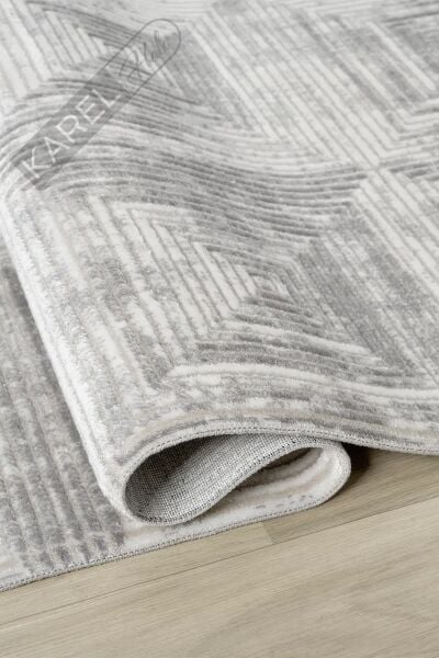 Seyran Halı Roma 422 Gri Akrilik Saçaklı Premium Halı