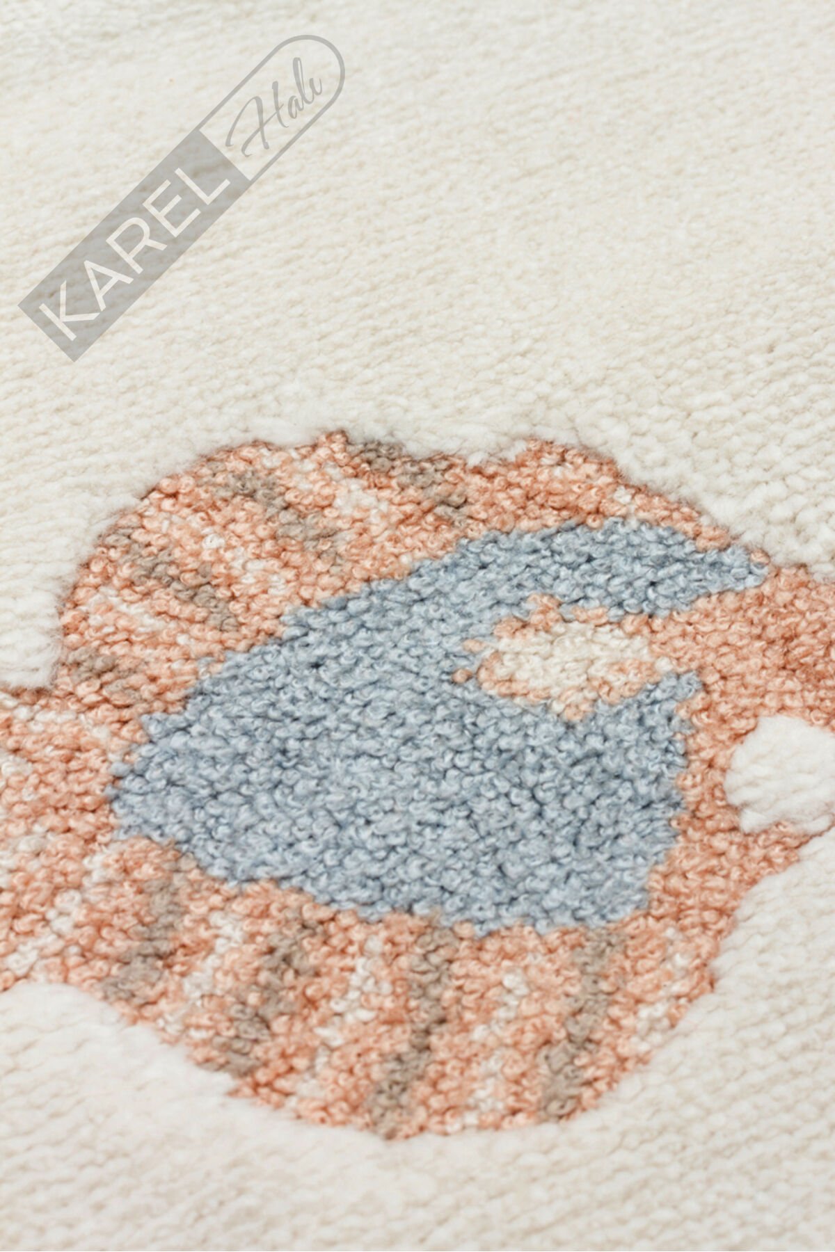Bambino BMB01 Krem Multi Pastel Renkli Hayvan Temalı Hav ve Toz Vermeyen Çocuk Halısı