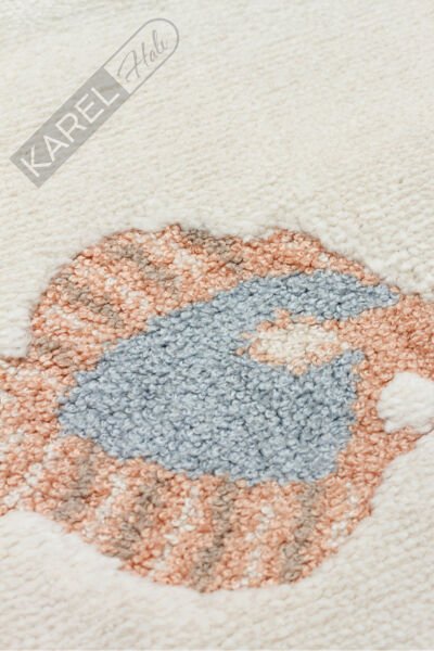 Bambino BMB01 Krem Multi Pastel Renkli Hayvan Temalı Hav ve Toz Vermeyen Çocuk Halısı