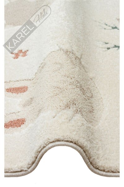 Piccolo PCL04 Krem Multi Pastel Renkli Hayvan Temalı Hav ve Toz Vermeyen Çocuk Halısı
