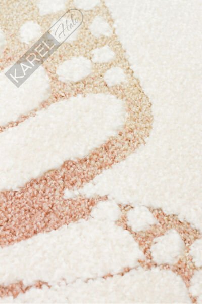Piccolo PCL03 Krem Multi Pastel Renkli Kelebek Temalı Hav ve Toz Vermeyen Çocuk Halısı