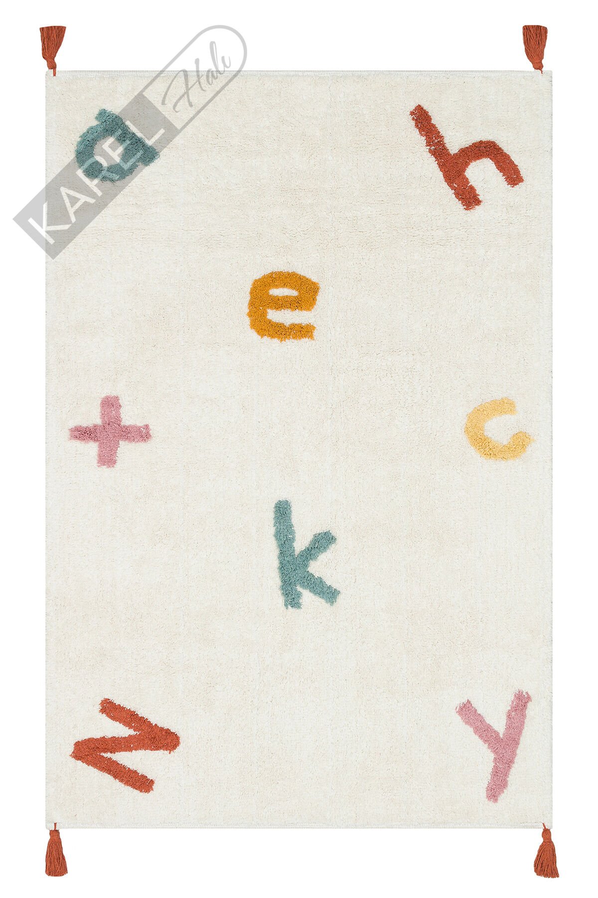 COTTON BOON XW CBN 05 MULTY XW Yıkanabilir Kaymaz Tabanlı Naturel Pamuk Bebek Halısı