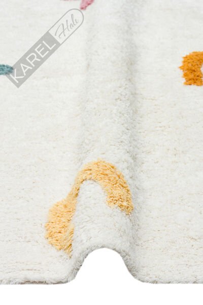 COTTON BOON XW CBN 05 MULTY XW Yıkanabilir Kaymaz Tabanlı Naturel Pamuk Bebek Halısı