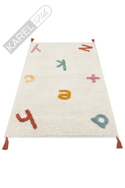 COTTON BOON XW CBN 05 MULTY XW Yıkanabilir Kaymaz Tabanlı Naturel Pamuk Bebek Halısı
