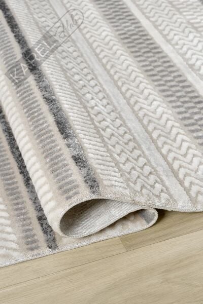 Seyran Halı Roma 428 Gri Akrilik Saçaklı Premium Halı