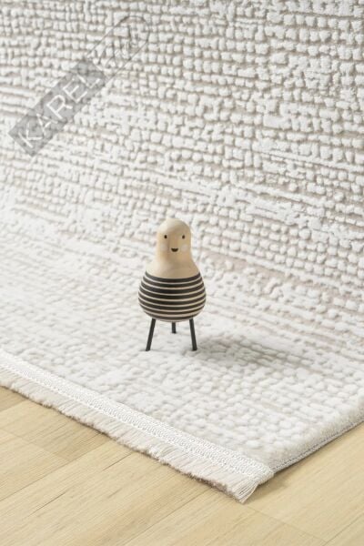 Seyran Halı Roma 429 Krem Akrilik Saçaklı Premium Halı