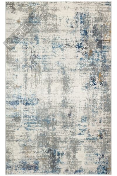 Lagos Lgs 09 Cream Blue Hav Toz Vermez Eskitme Desenli Modern Makine Halısı