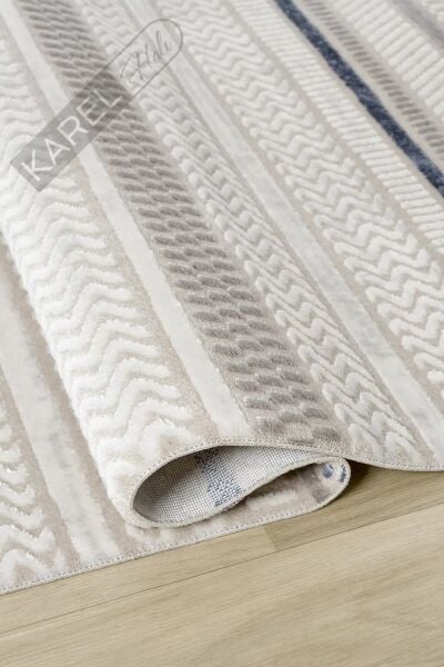 Seyran Halı Roma 428 Mavi Akrilik Saçaklı Premium Halı