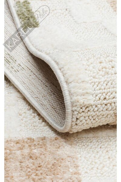 JOY JOY 02 GREEN BEIGE  Hav Toz Vermeyen Yumuşak dokulu Modern Makine Halısı