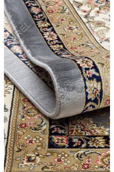 ISFAHAN ISF 03 GREY CREAM Klasik Desenli Yüksek Kalite Sık Dokuma Makine Halısı