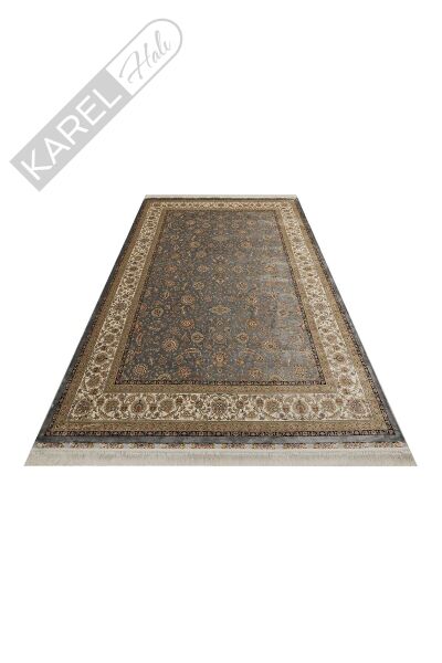 ISFAHAN ISF 03 GREY CREAM Klasik Desenli Yüksek Kalite Sık Dokuma Makine Halısı