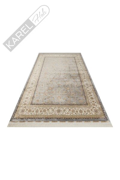 ISFAHAN ISF 03 GREY CREAM Klasik Desenli Yüksek Kalite Sık Dokuma Makine Halısı