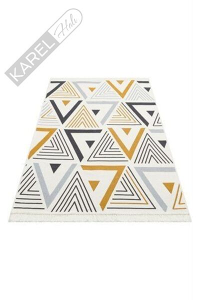 Arya Kilim Ar18 Sarı Gri Çift Taraflı Kilim