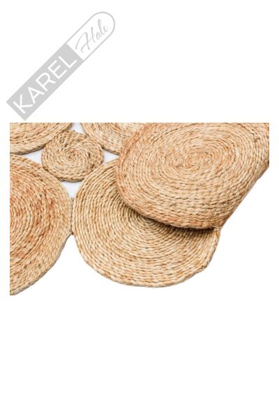 SOLO CA-104 NATURAL XW  Yuvarlak veya Oval El Dokuma Naturel Jüt Hasır Halı