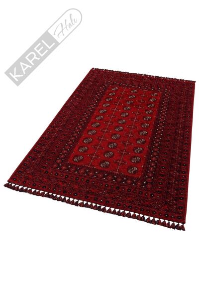 Afgan / Yağcıbedir Desenli Hav Toz Vermez Yıkanabilir Kaymaz İnce Dokuma Halı